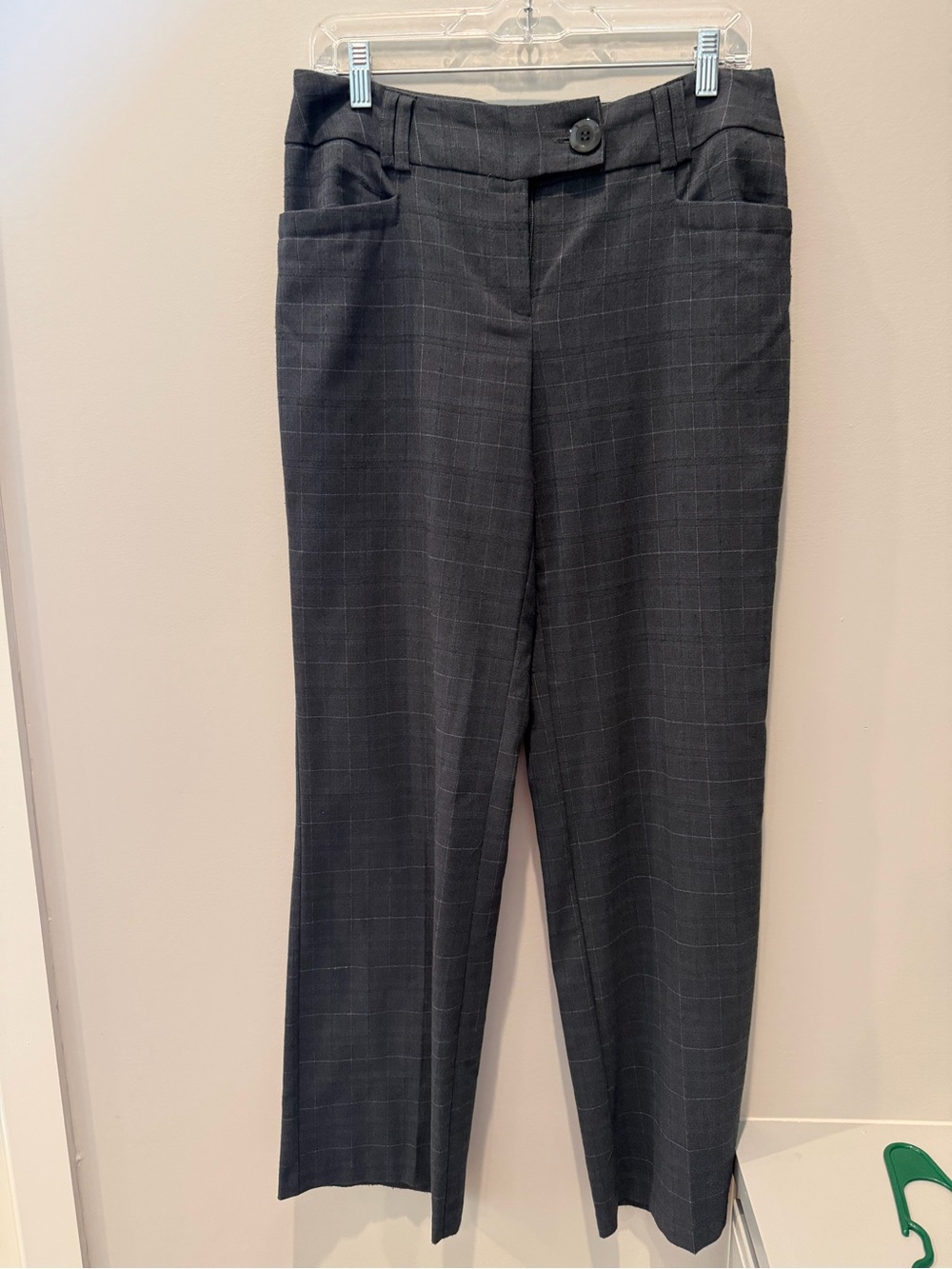 Women's Black Windowpane Straight-Leg Dress Pants by Ingredients size 6 y2k 2000